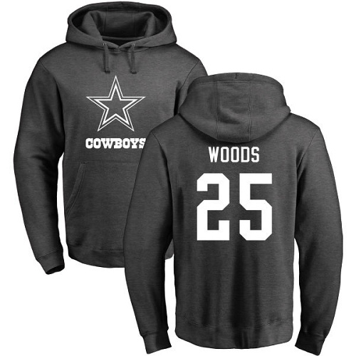 Men Dallas Cowboys Ash Xavier Woods One Color 25 Pullover NFL Hoodie Sweatshirts